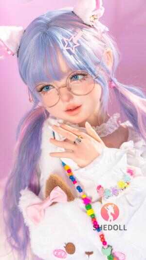 SHEDOLL ヤオヤオ 145cm 爆乳Gカップ 猫耳ツインテール眼鏡娘｜純白ロリータ着衣+ニーソ｜植毛･口腔チャネル･1:1複製｜メロウ体験/二次元嫁